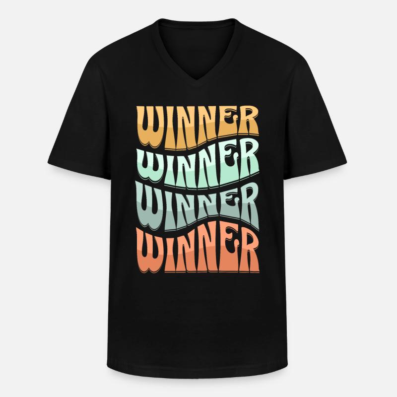 Gewinner - Männer-T-Shirt mit V-Ausschnitt - Schwarz