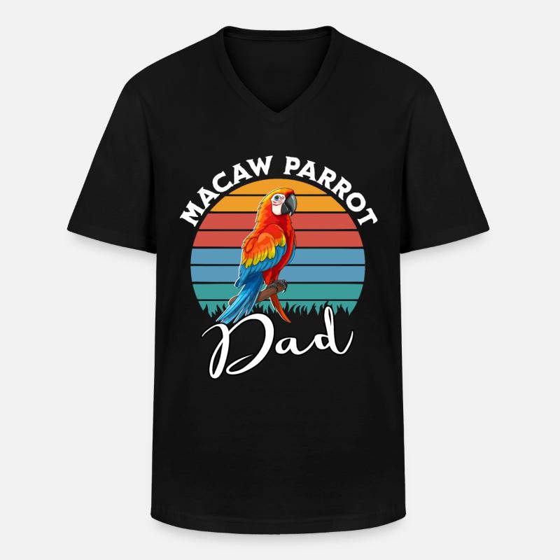 Macaw Parrot Dad - Männer-T-Shirt mit V-Ausschnitt - Schwarz