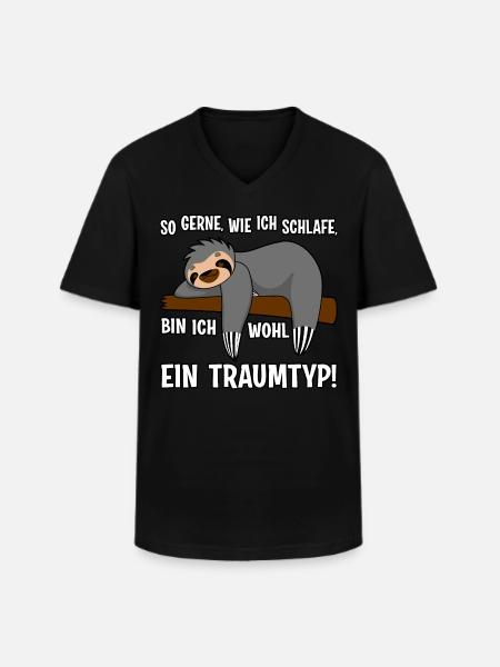 Traumtyp - Männer-T-Shirt mit V-Ausschnitt - Schwarz