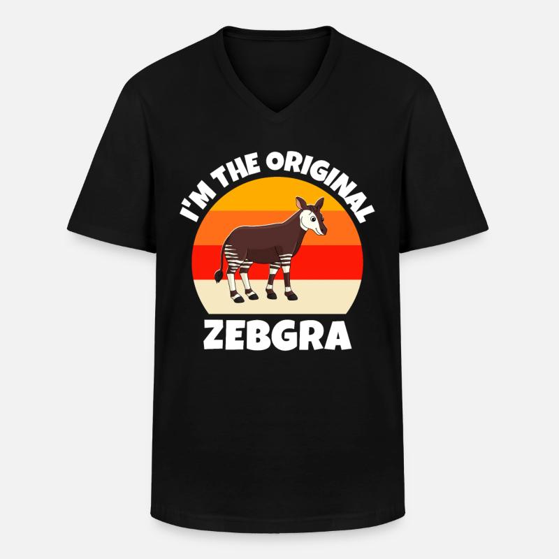 Waldgiraffe Okapi - Männer-T-Shirt mit V-Ausschnitt - Schwarz