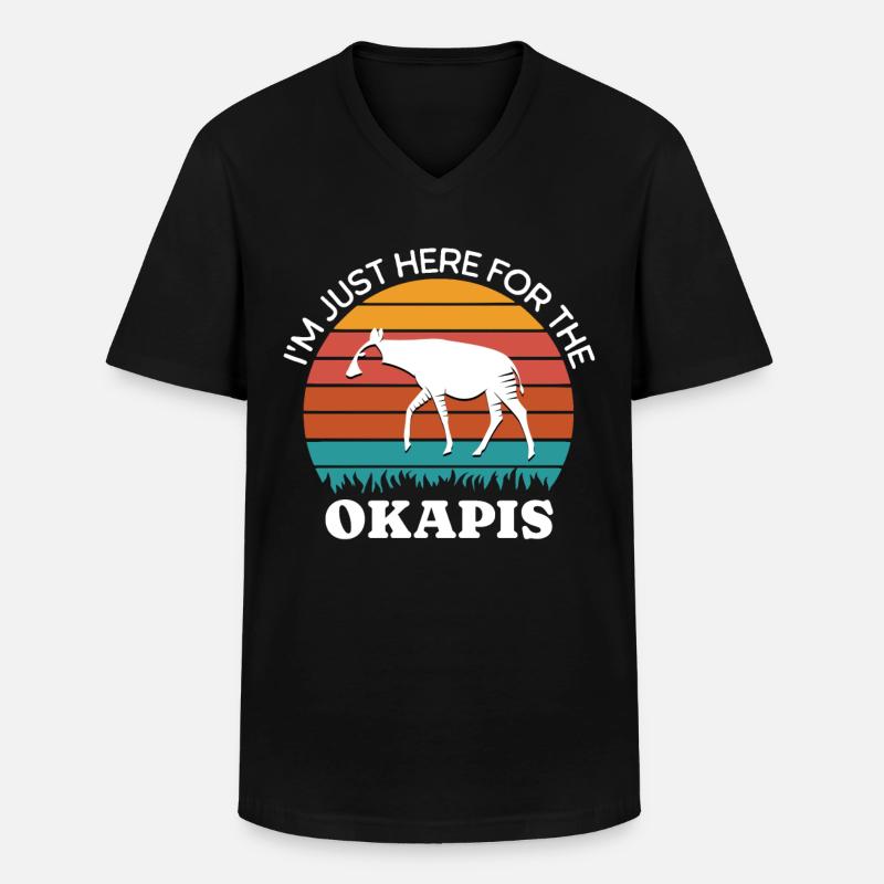 Okapi Waldgiraffe Sprüche - Männer-T-Shirt mit V-Ausschnitt - Schwarz