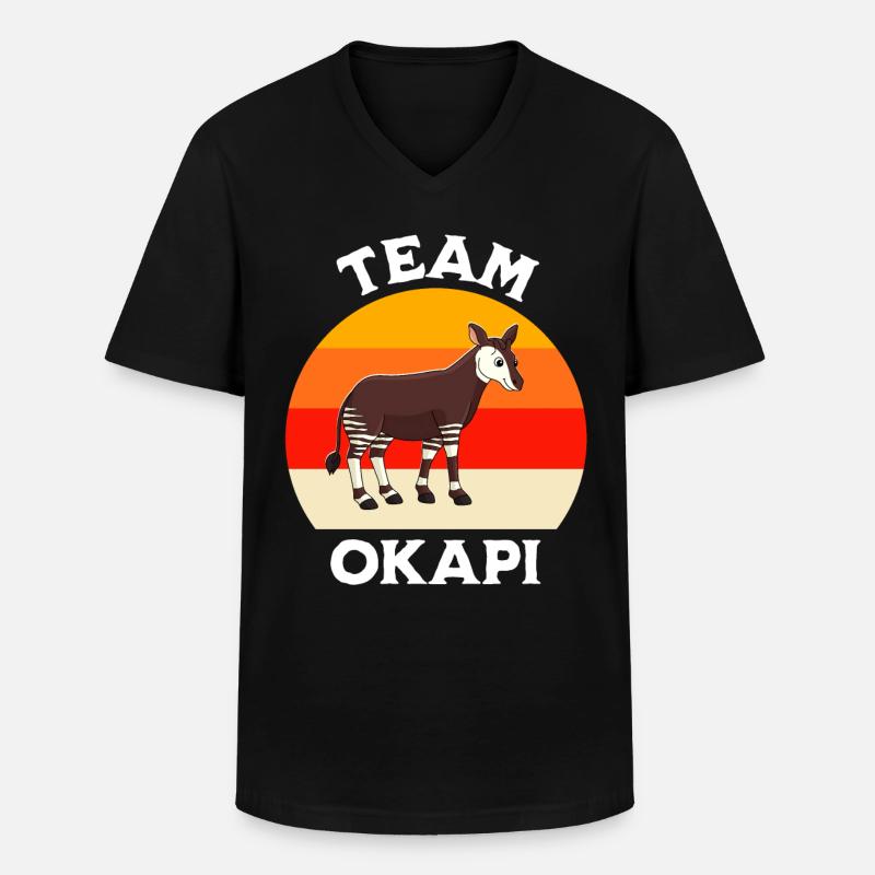 Okapi - Männer-T-Shirt mit V-Ausschnitt - Schwarz