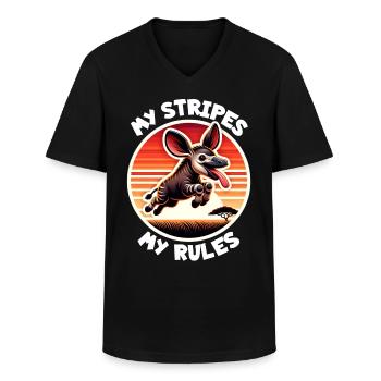 Okapi Sayings - Men's V-Neck T-Shirt - black - Front - AI Model Male 178 dark (178cm)