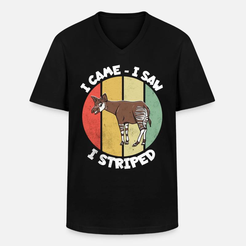 Okapi - Männer-T-Shirt mit V-Ausschnitt - Schwarz