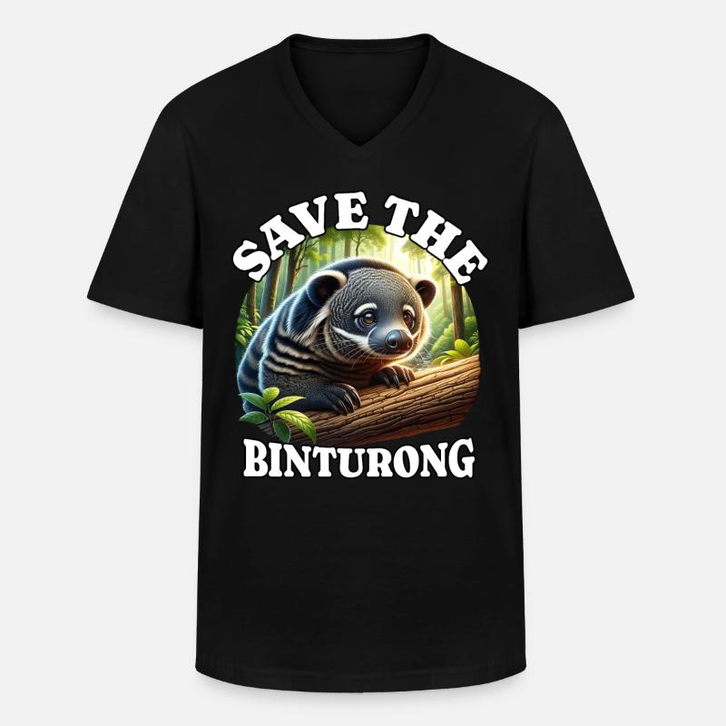 Save Marderbär - Männer-T-Shirt mit V-Ausschnitt - Schwarz