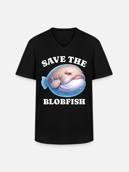 Save Blobfish - Men's V-Neck T-Shirt - black