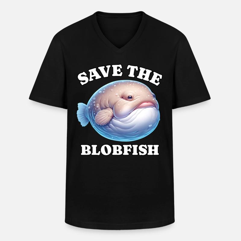 Save Blobfisch - Männer-T-Shirt mit V-Ausschnitt - Schwarz