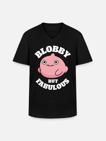 Funny Blobfish Sayings - Men's V-Neck T-Shirt - black