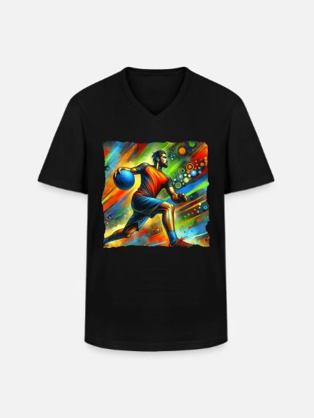 Funny Dodgeball Saying - Men's V-Neck T-Shirt - black