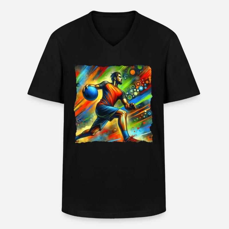 Lustiger Dodgeball Spruch - Männer-T-Shirt mit V-Ausschnitt - Schwarz