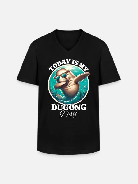 Manatee Dugong - Men's V-Neck T-Shirt - black