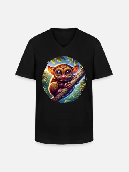 Tarsier - Men's V-Neck T-Shirt - black