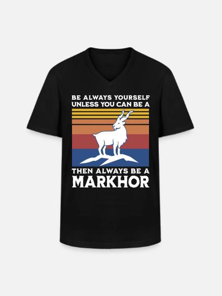 Dire de chèvre vissée - T-shirt col V Homme - noir