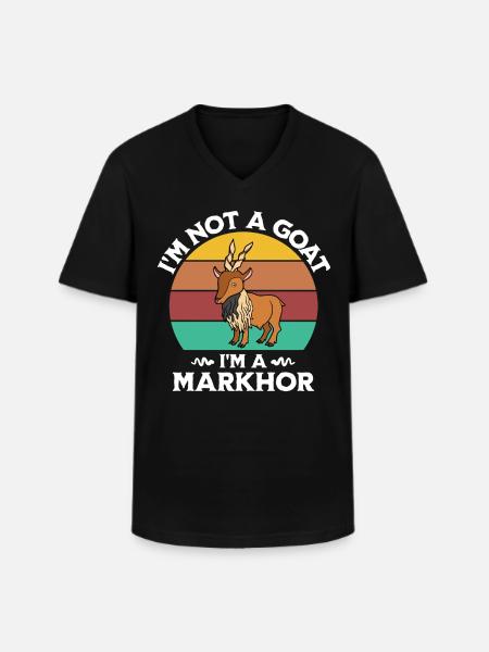 Schraubenziege Spruch Markhor - Männer-T-Shirt mit V-Ausschnitt - Schwarz
