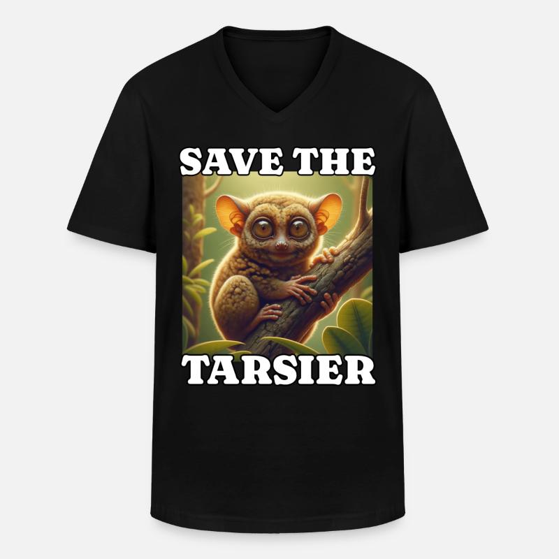 Save Koboldmaki - Männer-T-Shirt mit V-Ausschnitt - Schwarz