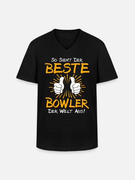 Bowler Gift Idea - Men's V-Neck T-Shirt - black