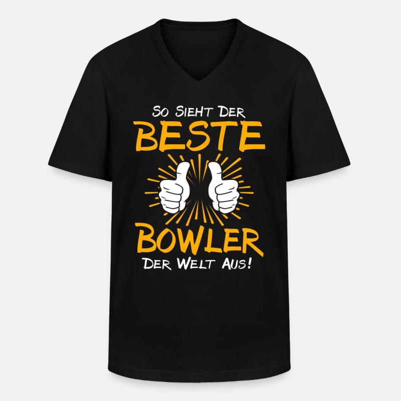 Bowler Geschenkidee - Männer-T-Shirt mit V-Ausschnitt - Schwarz