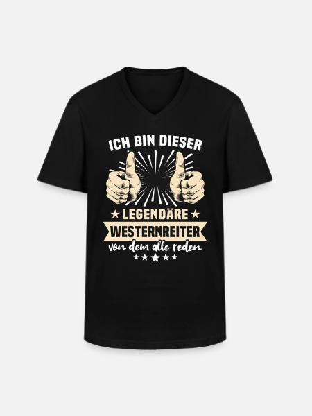 Westernreiter Sprüche - Männer-T-Shirt mit V-Ausschnitt - Schwarz