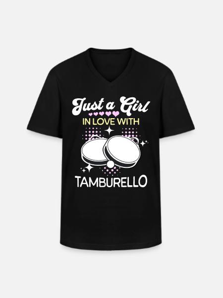 Tamburello Mädchen - Männer-T-Shirt mit V-Ausschnitt - Schwarz
