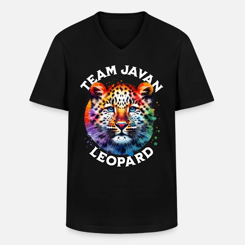 Java Leopard Sayings - Men's V-Neck T-Shirt - black