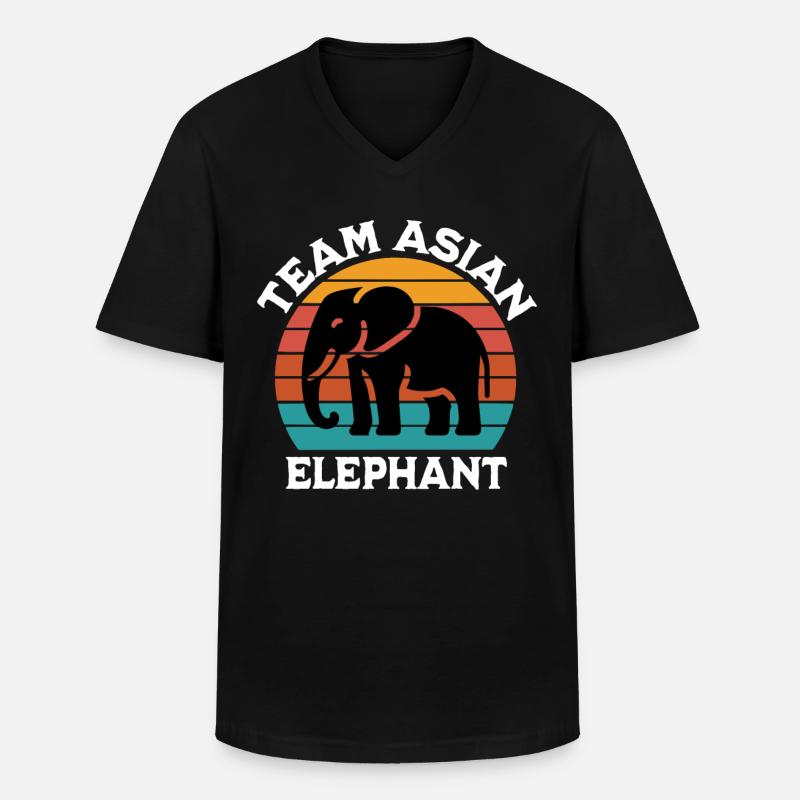 Asiatischer Elefant - Männer-T-Shirt mit V-Ausschnitt - Schwarz