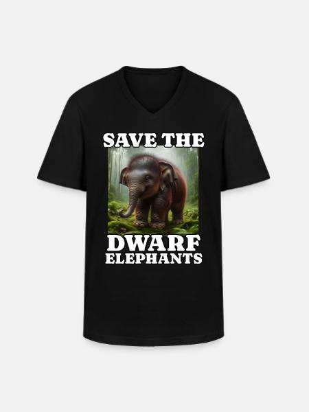 Dwarf elephant - Men's V-Neck T-Shirt - black