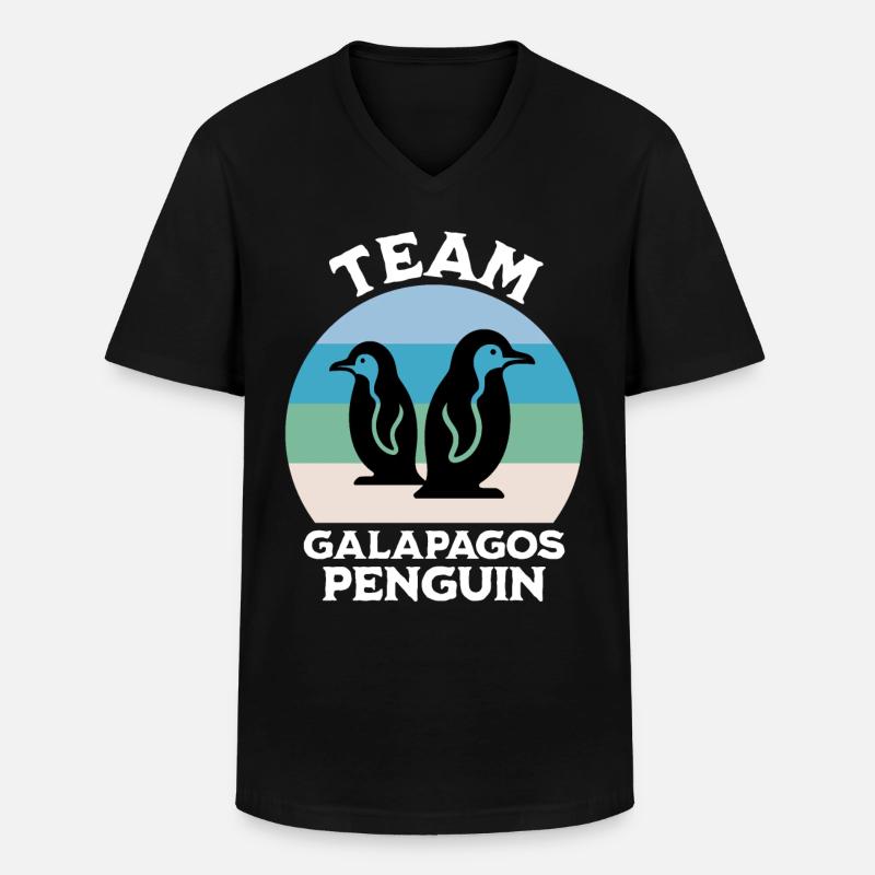 Galapagos Pinguin Sprüche - Männer-T-Shirt mit V-Ausschnitt - Schwarz