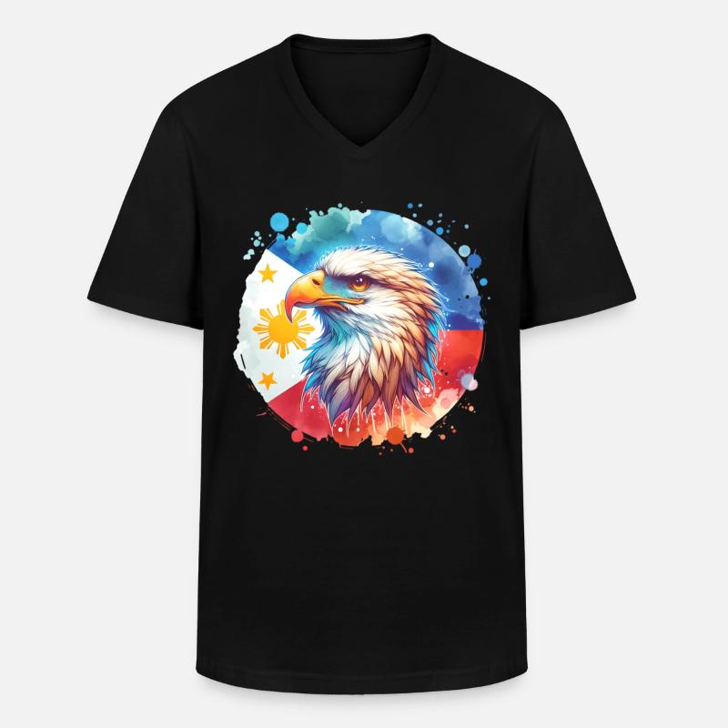 Monkey Eagle - Men's V-Neck T-Shirt - black