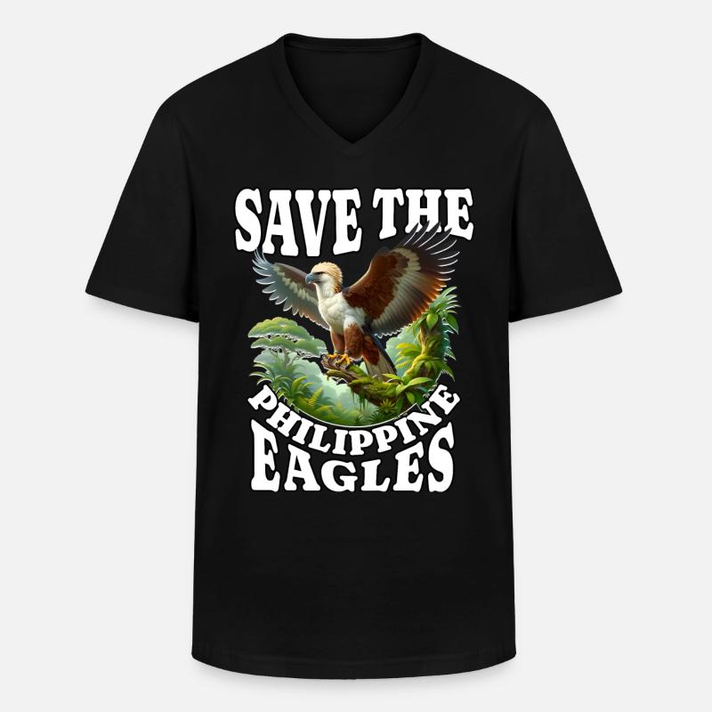 Affenadler - Männer-T-Shirt mit V-Ausschnitt - Schwarz