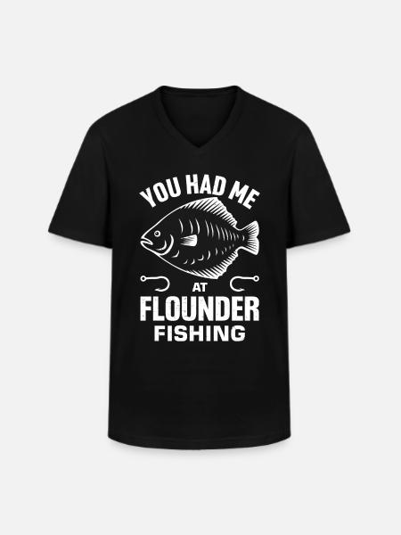 Flounder Fisherman Saying - Men's V-Neck T-Shirt - black
