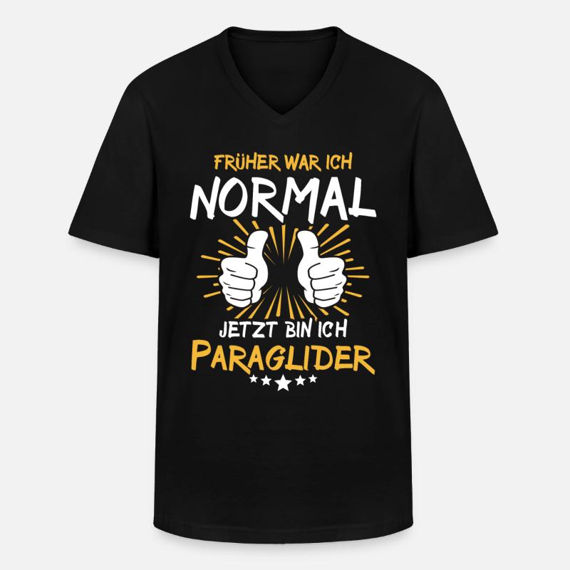 Paraglider Spruch - Männer-T-Shirt mit V-Ausschnitt - Schwarz