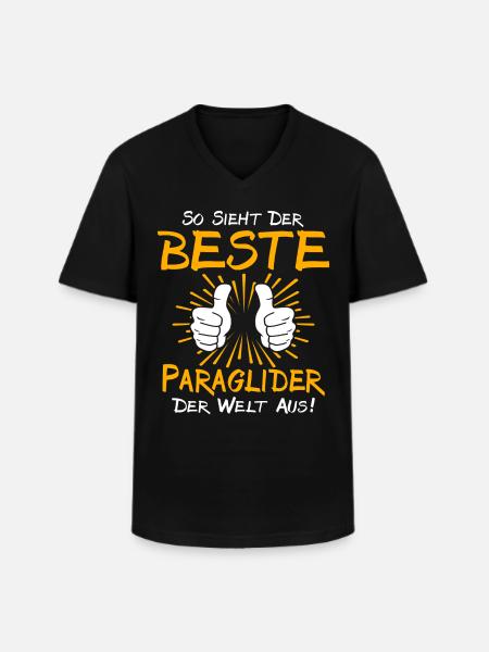 Paraglider Geschenkidee - Männer-T-Shirt mit V-Ausschnitt - Schwarz