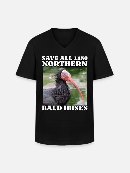 Save Northern Bald Ibis - Men's V-Neck T-Shirt - black