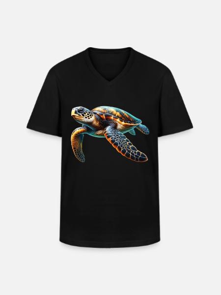 Hawksbill turtle - Men's V-Neck T-Shirt - black