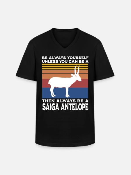 Saiga Antelope Saying - Men's V-Neck T-Shirt - black