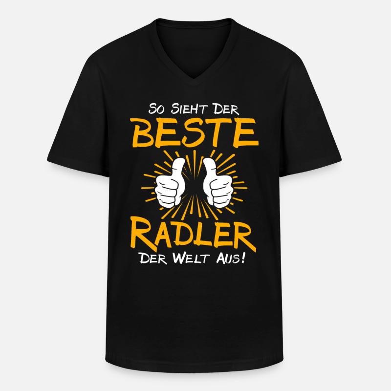 Radler Geschenkidee - Männer-T-Shirt mit V-Ausschnitt - Schwarz