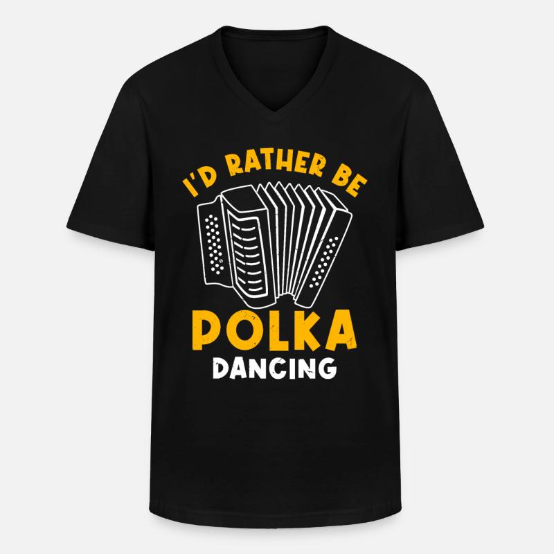 Witziger Polka Spruch - Männer-T-Shirt mit V-Ausschnitt - Schwarz