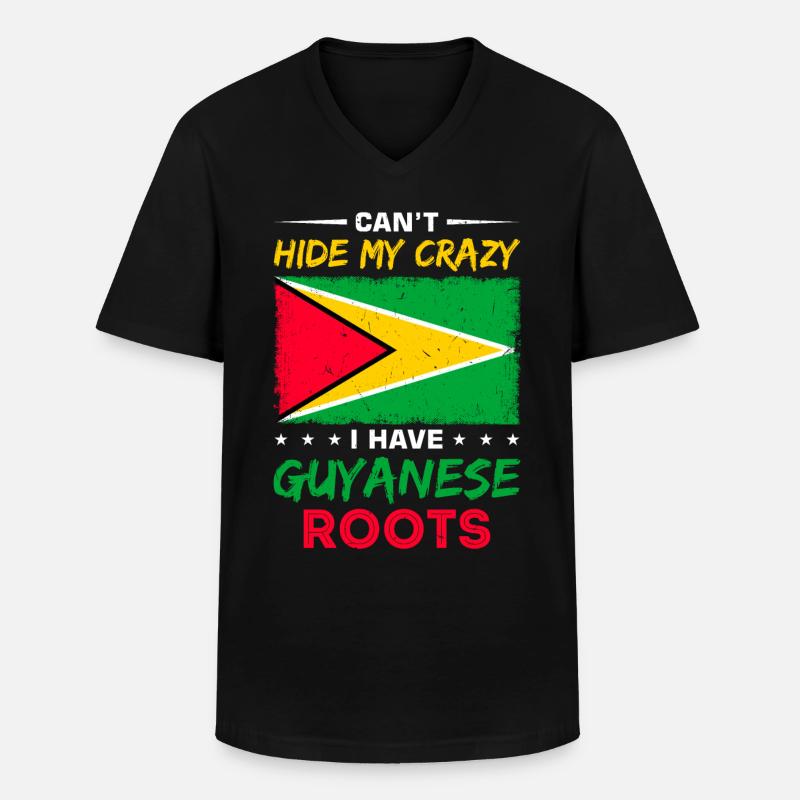 Stolzer Guyanese - Männer-T-Shirt mit V-Ausschnitt - Schwarz