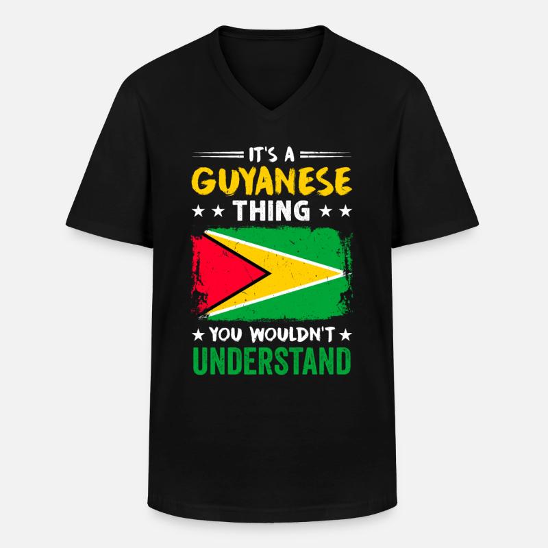 Stolzer Guyanese - Männer-T-Shirt mit V-Ausschnitt - Schwarz