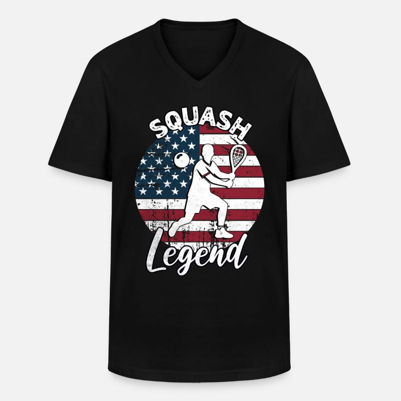 Squash Sprüche - Männer-T-Shirt mit V-Ausschnitt - Schwarz