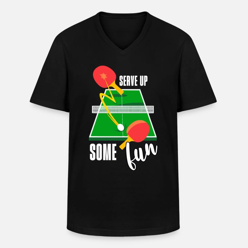 Lustiger Ping Pong Spruch - Männer-T-Shirt mit V-Ausschnitt - Schwarz