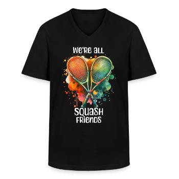Dictons sur le squash - T-shirt col V Homme - noir - Devant - AI Model Male 178 dark (178cm)
