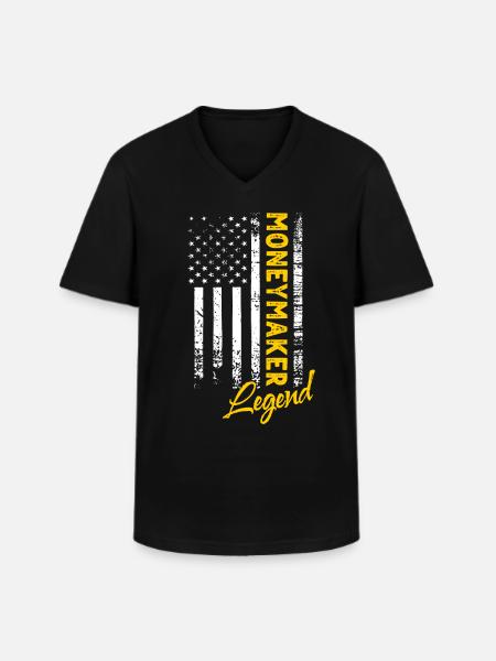 Money Maker Legend - Men's V-Neck T-Shirt - black