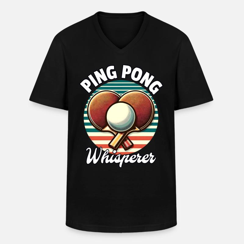 Ping Pong Whisperer - Männer-T-Shirt mit V-Ausschnitt - Schwarz