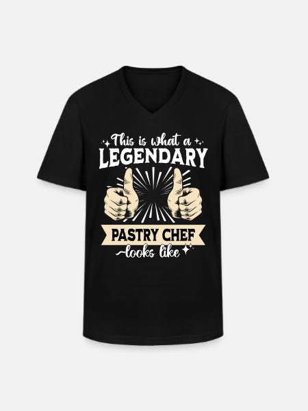 Legendary Pastry Chef - Men's V-Neck T-Shirt - black