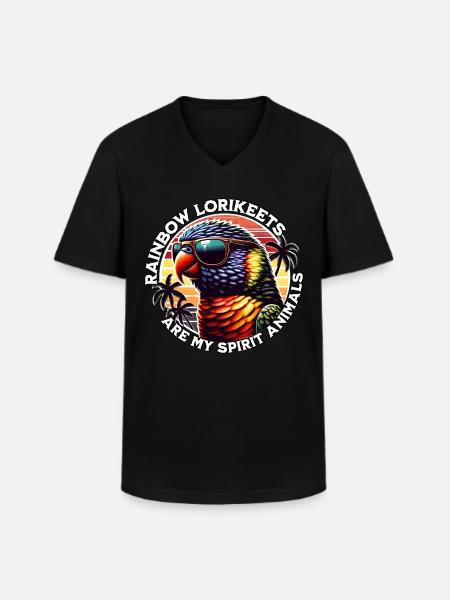 Funny rainbow lorikeet sayings - Men's V-Neck T-Shirt - black