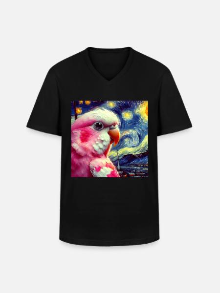 Bourke Parakeet Starry Night - Men's V-Neck T-Shirt - black