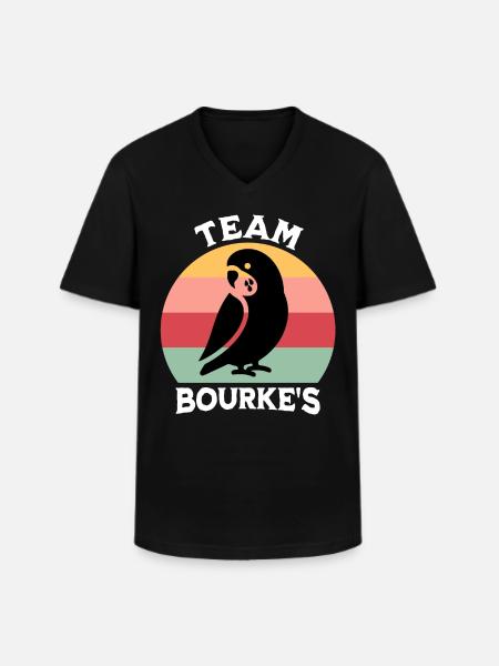 Team Bourkesittich - Männer-T-Shirt mit V-Ausschnitt - Schwarz