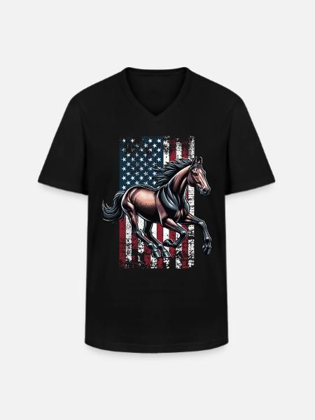 Standardbred US Trotters - Men's V-Neck T-Shirt - black