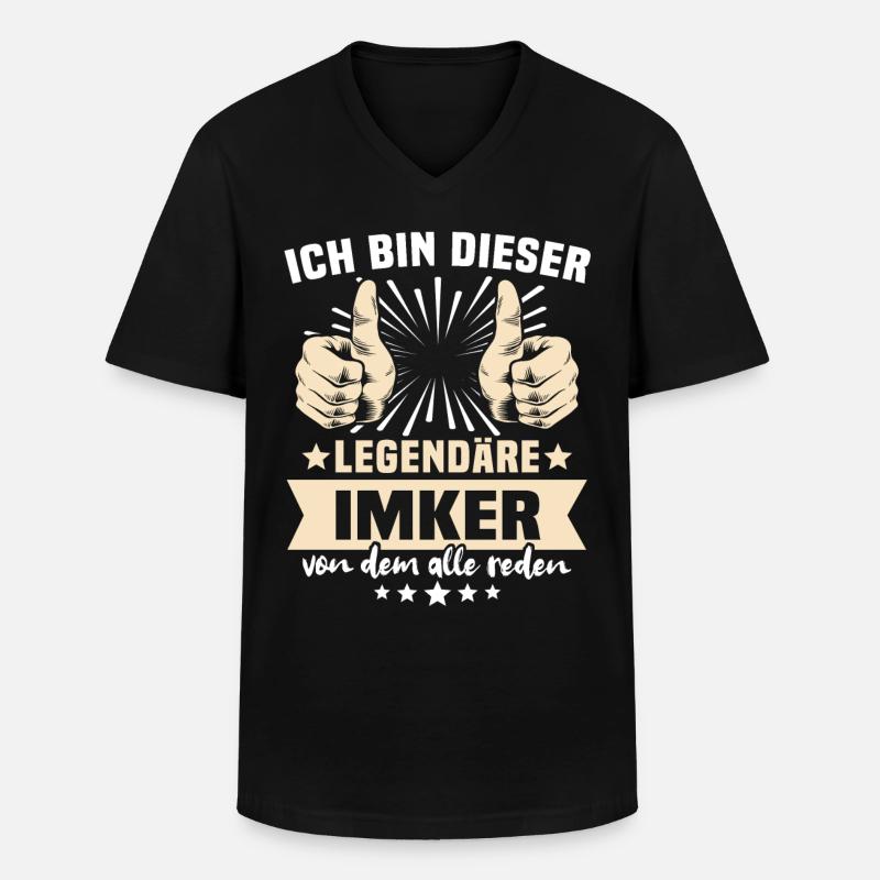 Imker Sprüche - Männer-T-Shirt mit V-Ausschnitt - Schwarz